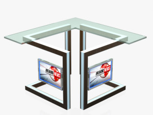 tv studio news desk 3 3D 모델
