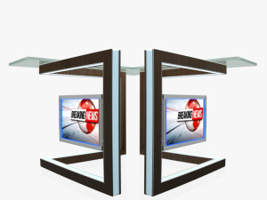 tv studio news desk 3 3D 모델