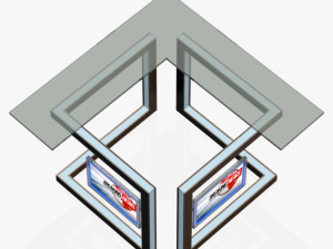 tv studio news desk 3 3D 모델