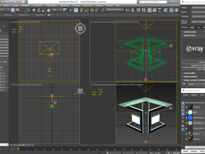 tv studio news desk 3 3D 모델