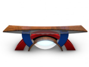 tv studio news desk 2 3D Model