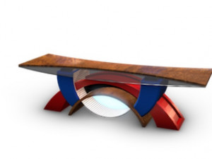 tv studio news desk 2 3D Model