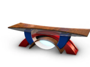 tv studio news desk 2 3D Model