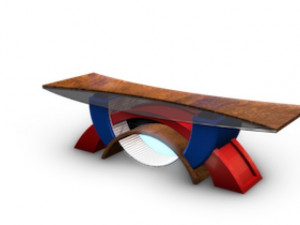 tv studio news desk 2 3D Model