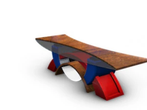tv studio news desk 2 3D Model