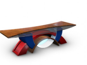tv studio news desk 2 3D Model