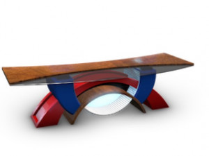 tv studio news desk 2 3D Model