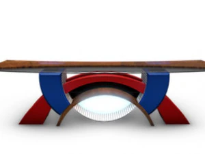 tv studio news desk 2 3D Model