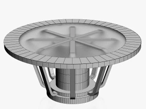 tv studio news desk 1 3D Model