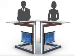 tv studio news desk collection 12 pieces 3D Model