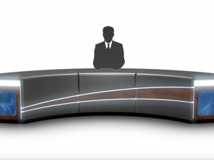 tv studio news desk collection 12 pieces 3D Model