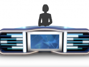 tv studio news desk collection 12 pieces 3D Model