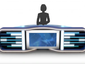 tv studio news desk collection 12 pieces 3D Model