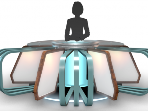tv studio news desk collection 12 pieces 3D Model