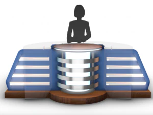 tv studio news desk collection 12 pieces 3D Model