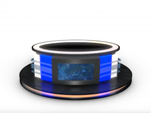 tv studio news desk collection 12 pieces 3D Model