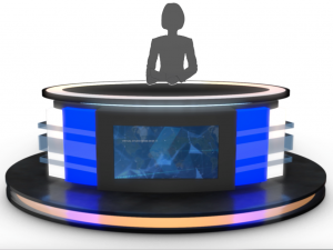 tv studio news desk collection 12 pieces 3D Model