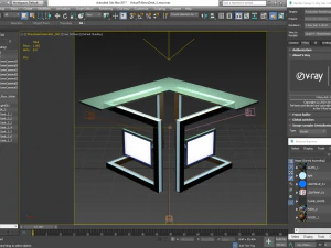 tv studio news desk collection 12 pieces 3D Model