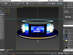 tv studio news desk collection 12 pieces 3D Model