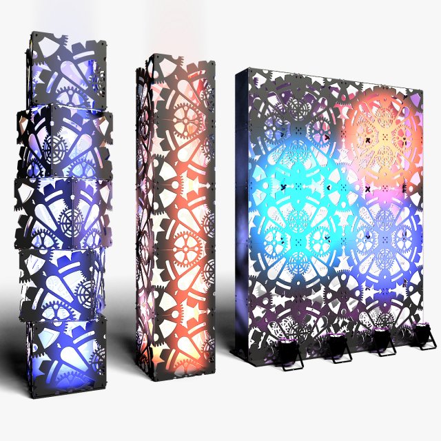 Stage Decor 1 - Modular Wall Column 3D Model .c4d .max .obj .3ds .fbx .stl .blend 