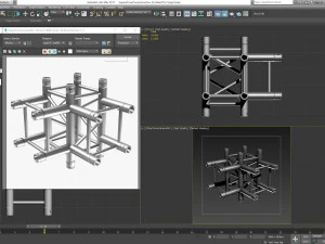 square truss corner junction 44 3D Model