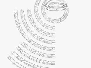 circle triangular truss modular collection - 10 pcs modular 3D Model