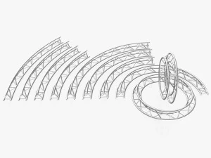 circle triangular truss modular collection - 10 pcs modular 3D Model