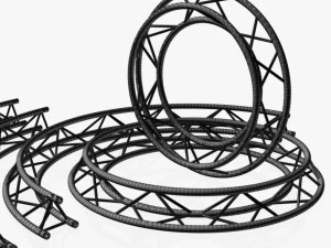 circle triangular truss modular collection - 10 pcs modular 3D Model