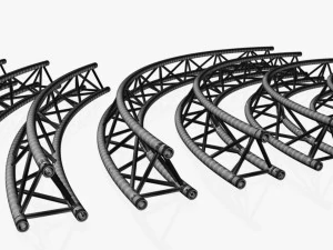 circle triangular truss modular collection - 10 pcs modular 3D Model