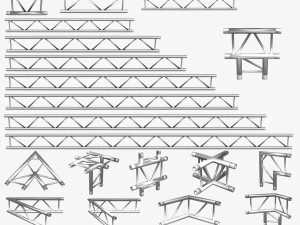 stage lighting truss giant collection - 149 unique modular objects 3D Model