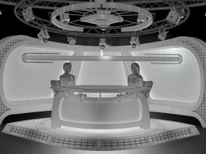 virtual tv studio news set 34 3D Model