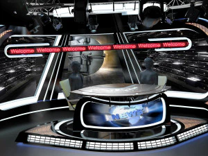 virtual tv studio news set 34 3D Model