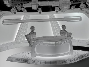virtual tv studio news set 34 3D 模型