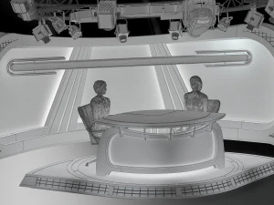 virtual tv studio news set 34 3D Model