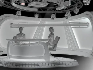 virtual tv studio news set 34 3D Model