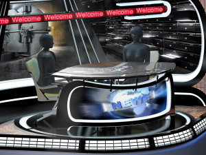 virtual tv studio news set 34 3D 模型