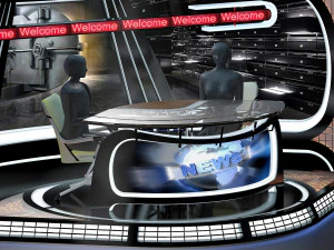 virtual tv studio news set 34 3D Model