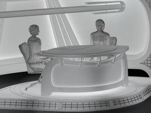 virtual tv studio news set 34 3D Model