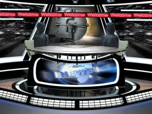 virtual tv studio news set 34 3D Model