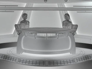 virtual tv studio news set 34 3D Model