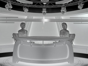 virtual tv studio news set 34 3D 模型