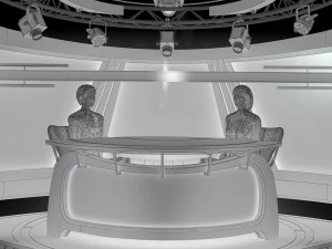 virtual tv studio news set 34 3D Model