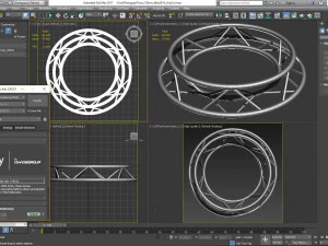 circle triangular truss - full diameter 150cm 3D Model