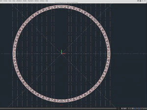 circle triangular truss - full diameter 1000cm 3D Model