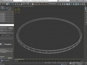 circle triangular truss - full diameter 1000cm 3D 모델