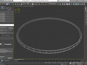 circle triangular truss - full diameter 1000cm 3D Model
