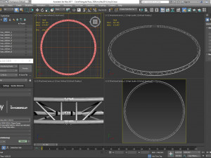 circle triangular truss - full diameter 1000cm 3D 모델