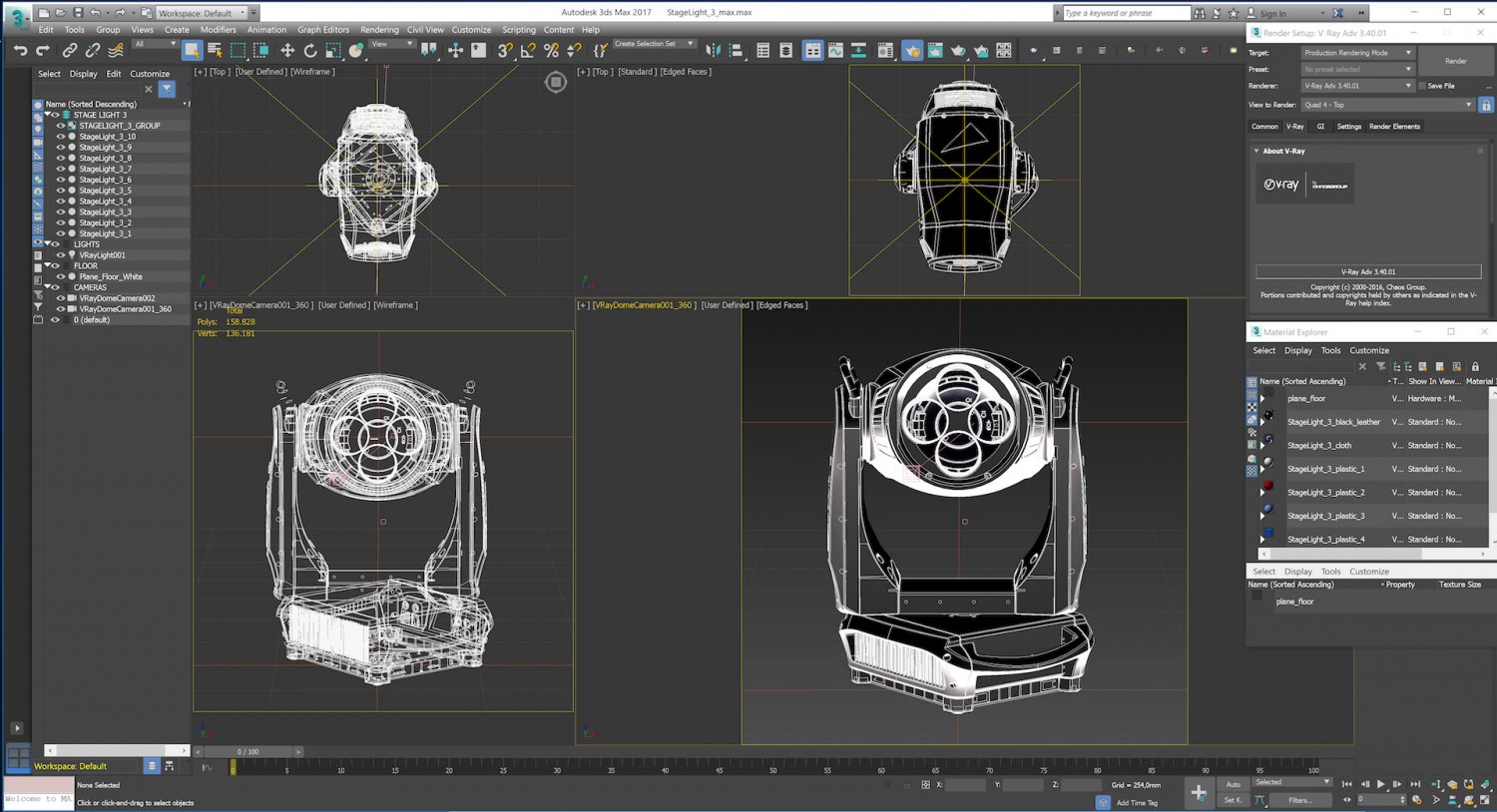 Stage Light 3 3d Model In Studio And Stage 3dexport