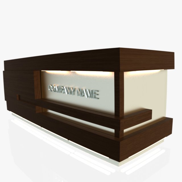 reception desk 1 Model 3D .c4d .max .obj .3ds .fbx .stl .blend 