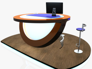 virtual tv studio podium desk imac27 ipad2 3D 모델